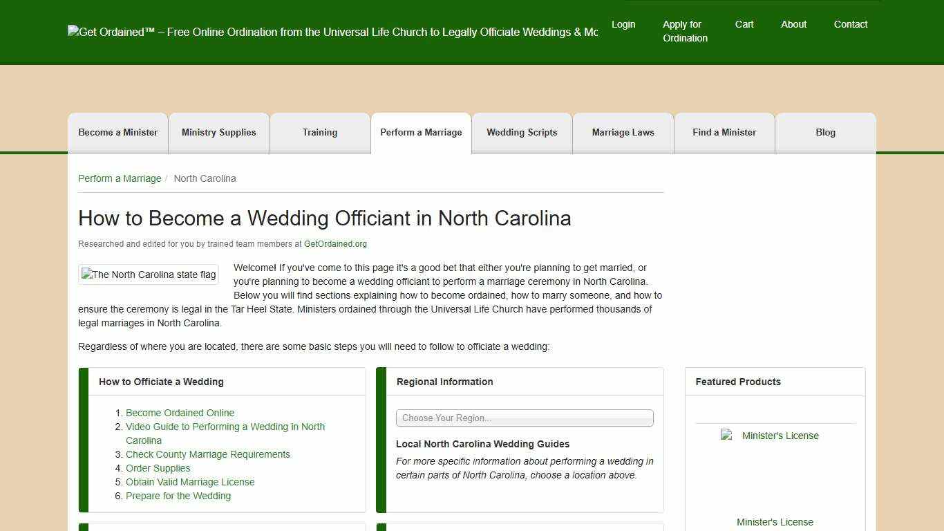 How to Become a Wedding Officiant in North Carolina - Get Ordained